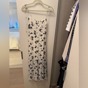 Reformation White and Blue Floral Maxi Dress
